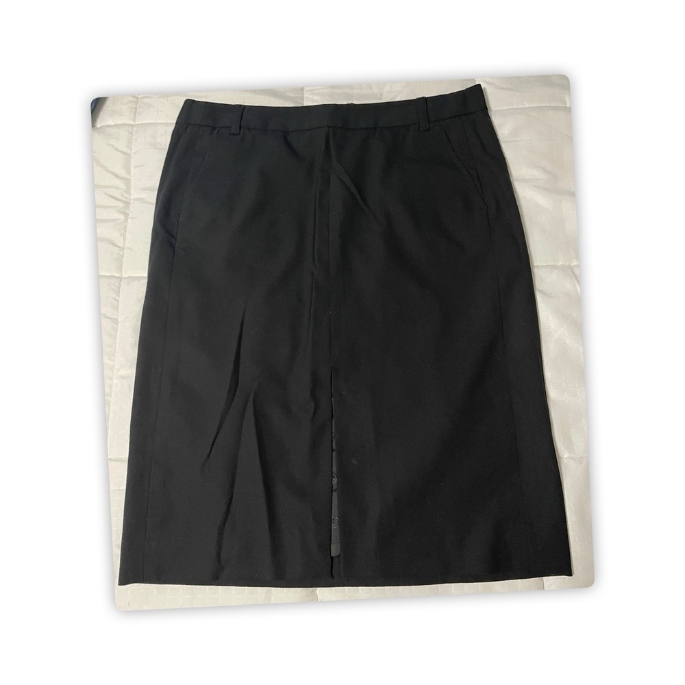 Tory Burch Black Cotton Blend Split Front, Pockets Skirt, , Size 8